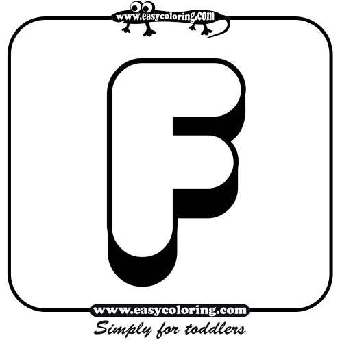 Big letter F - Easy coloring alphabet Big letter F - Easy coloring alphabet